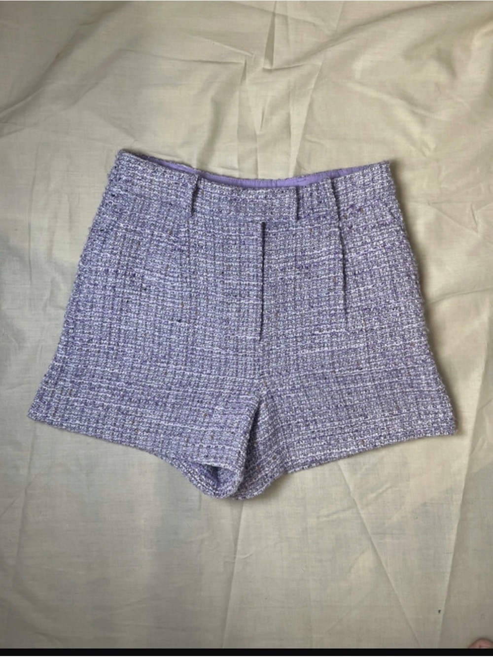 Steve Madden Lilac Tweed High-Waist Shorts